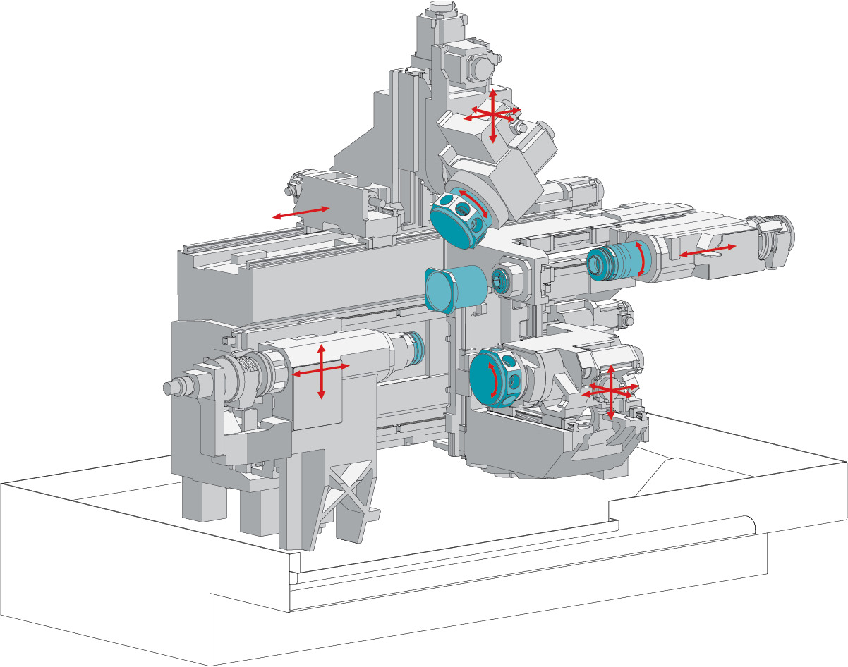 Technical drawing of the TRAUB TNL32-9 compact