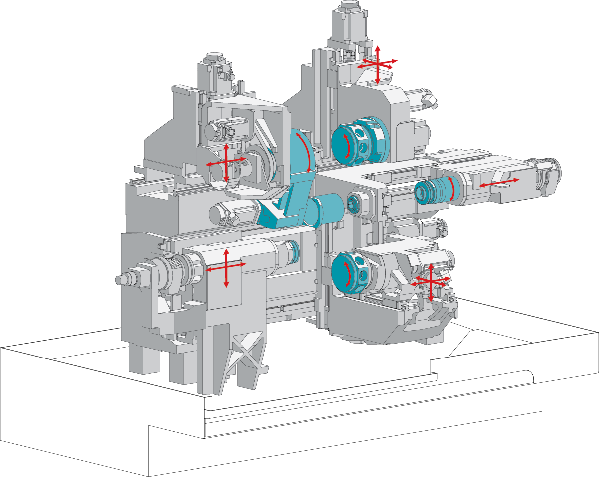 Technical drawing of the TRAUB TNL32-9 compact